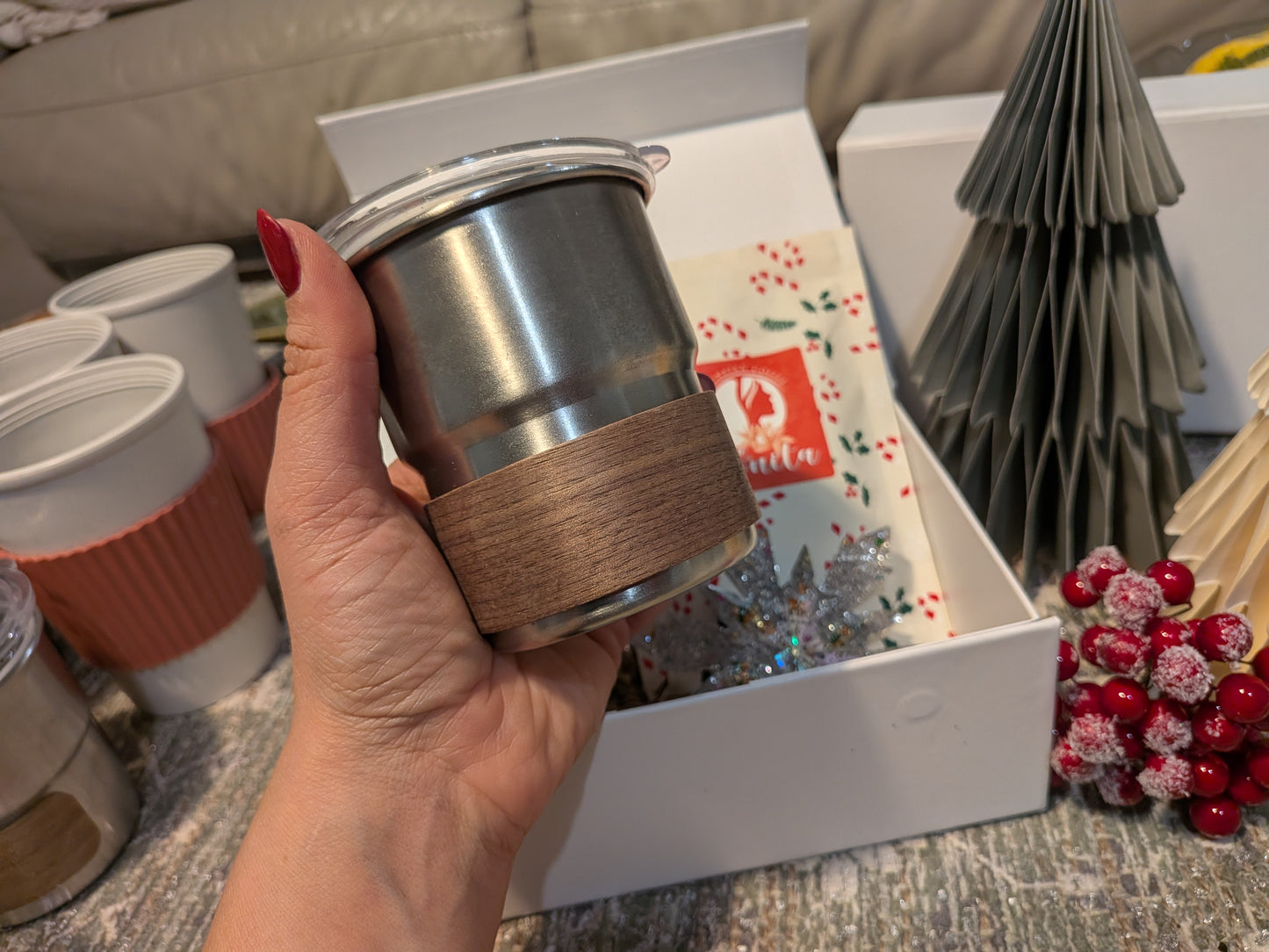 Coffee Bag + Cup + Hand Made Christmas Star