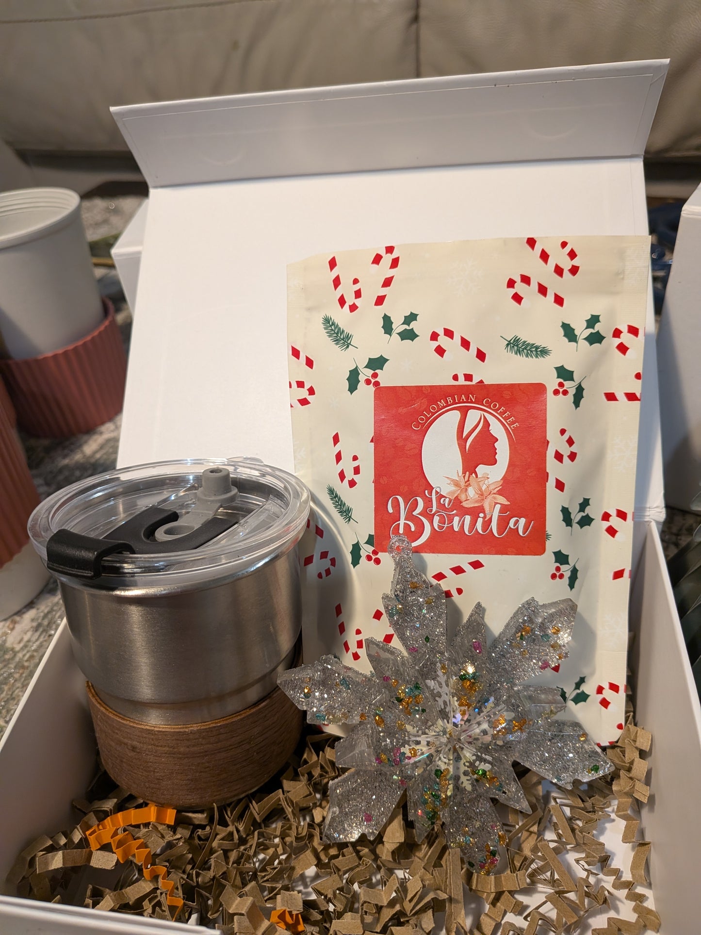 Coffee Bag + Cup + Hand Made Christmas Star